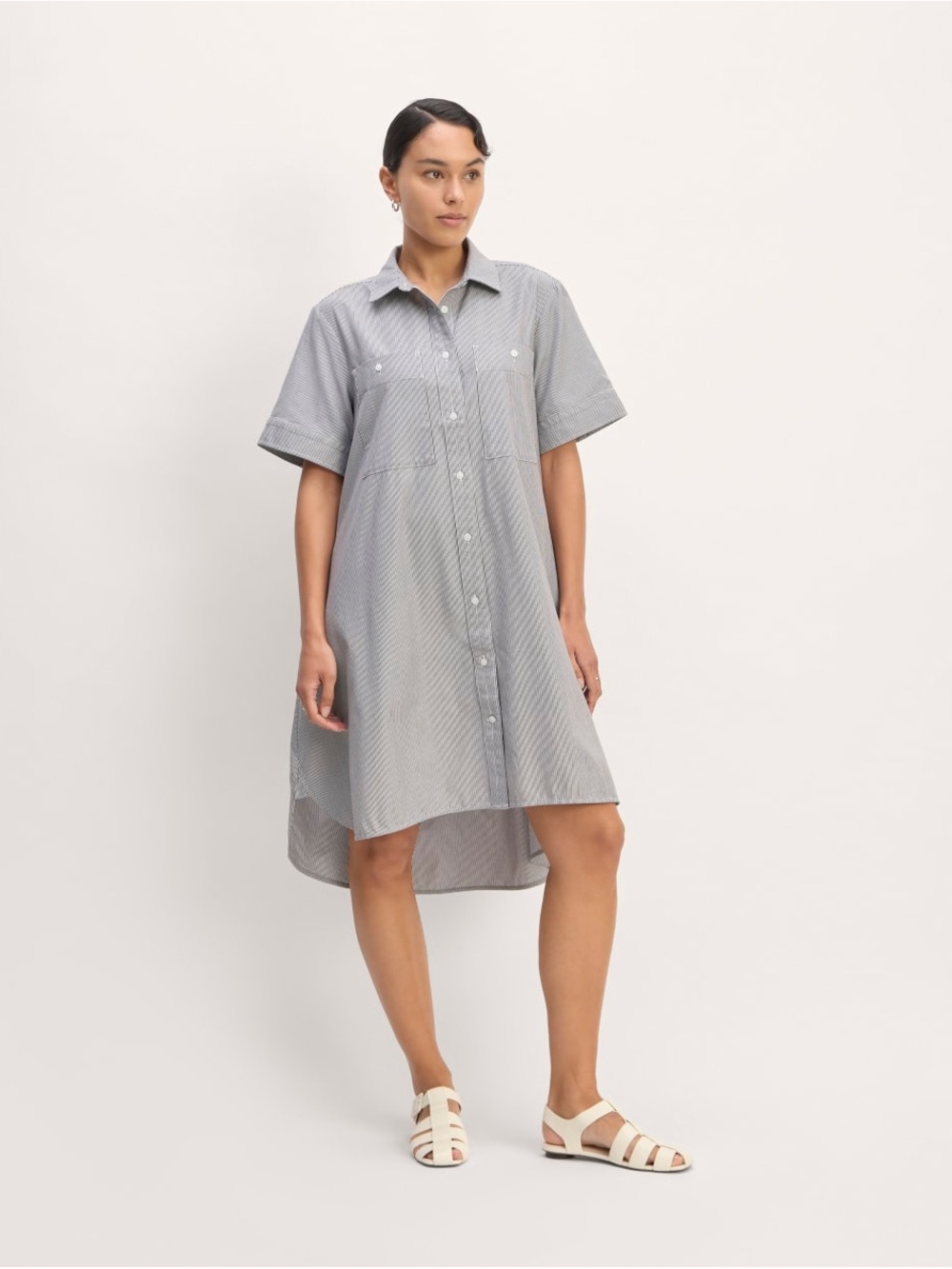 Everlane Daytripper Shirt Dress - Small - muted green / gray